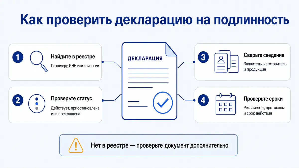 Как проверить декларацию соответствия на подлинность