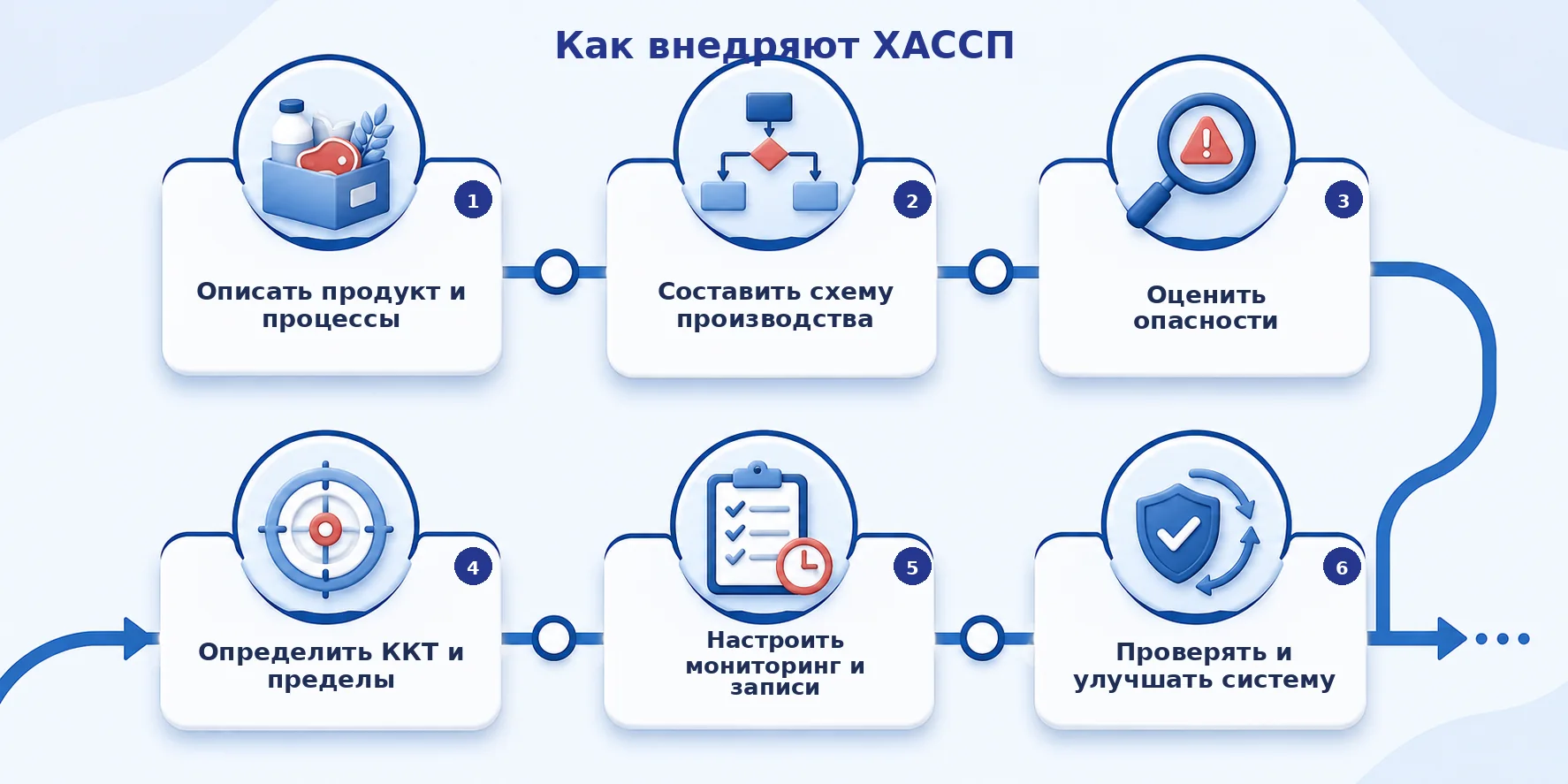 Этапы внедрения ХАССП от описания процессов до проверки и улучшения системы