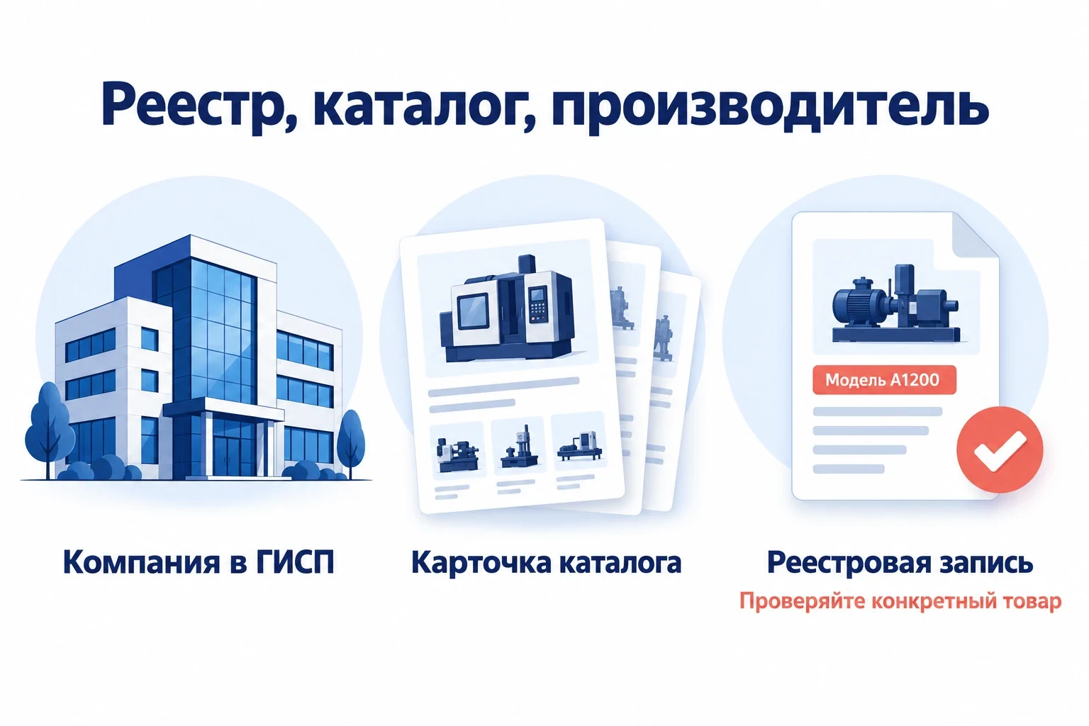 Различия между компанией в ГИСП, карточкой каталога и реестровой записью на товар